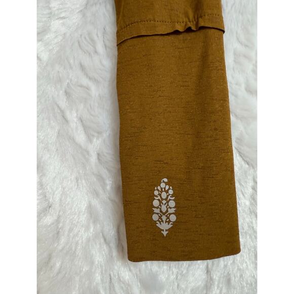 FP Movement Mustard Brown Tempo Long Sleeve Top Thumbholes Oversized Stretch XS - Picture 7 of 12